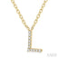Block 'L' Initial Diamond Pendant