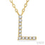 Block 'L' Initial Diamond Pendant