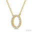 Block 'O' Initial Diamond Pendant