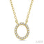 Block 'O' Initial Diamond Pendant