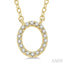 Block 'O' Initial Diamond Pendant