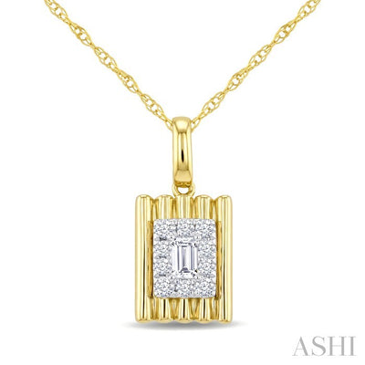 Baguette Halo Diamond Fashion Pendant