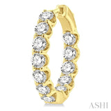 4 ctw Inside-Out Round Cut Diamond Hoop Earrings in 14K Yellow Gold