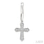 Cross Petite Diamond Huggie Fashion Earrings