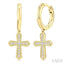 Cross Petite Diamond Huggie Fashion Earrings