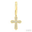 Cross Petite Diamond Huggie Fashion Earrings