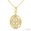 Circle Paperclip Medallion Diamond Fashion Pendant