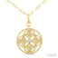 Circle Paperclip Medallion Diamond Fashion Pendant