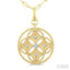 Circle Paperclip Medallion Diamond Fashion Pendant
