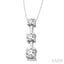 Round Shape Past Present & Future Diamond Pendant