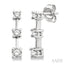 Round Shape Past Present & Future Diamond Earrings