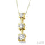 Round Shape Past Present & Future Diamond Pendant