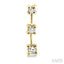 Round Shape Past Present & Future Diamond Earrings