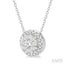 Round Shape Halo Lovebright Essential Diamond Pendant