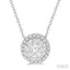 Round Shape Halo Lovebright Essential Diamond Pendant