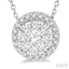 Round Shape Halo Lovebright Essential Diamond Pendant
