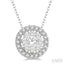 Round Shape Halo Lovebright Essential Diamond Pendant