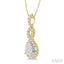 Pear Shape Halo Lovebright Diamond Pendant