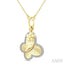 Butterfly Charm Fluted Diamond Fashion Pendant