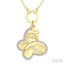 Butterfly Charm Fluted Diamond Fashion Pendant