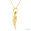 Angel Wings Charm Fluted Diamond Fashion Pendant