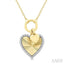 Heart Shape Charm Fluted Diamond Fashion Pendant