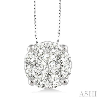 Round Shape Lovebright Essential Diamond Solitaire Pendant
