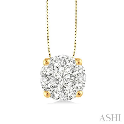 Round Shape Lovebright Essential Diamond Solitaire Pendant