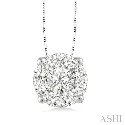 Round Shape Lovebright Essential Diamond Solitaire Pendant