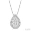 Pear Shape Halo Lovebright Essential Diamond Pendant