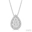 Pear Shape Halo Lovebright Essential Diamond Pendant