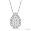 Pear Shape Halo Lovebright Essential Diamond Pendant