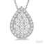 Pear Shape Halo Lovebright Essential Diamond Pendant