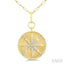 Circle Paperclip Medallion Diamond Fashion Pendant