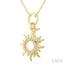 Sun Charm Fluted Diamond Fashion Pendant