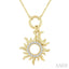 Sun Charm Fluted Diamond Fashion Pendant