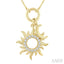 Sun Charm Fluted Diamond Fashion Pendant