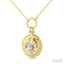 Circle Fleur De Lis Charm Diamond Fashion Pendant