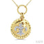Circle Fleur De Lis Charm Diamond Fashion Pendant