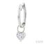 Heart Shape Bezel Set Diamond Huggie Fashion Earrings