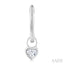 Heart Shape Bezel Set Diamond Huggie Fashion Earrings