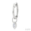 Marquise Shape Bezel Set Diamond Huggie Fashion Earrings
