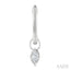 Marquise Shape Bezel Set Diamond Huggie Fashion Earrings