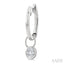 Oval Shape Bezel Set Diamond Huggie Fashion Earrings