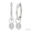 Oval Shape Bezel Set Diamond Huggie Fashion Earrings