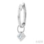 Princess Shape Bezel Set Diamond Huggie Fashion Earrings