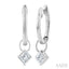 Princess Shape Bezel Set Diamond Huggie Fashion Earrings