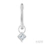 Princess Shape Bezel Set Diamond Huggie Fashion Earrings