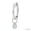Pear Shape Bezel Set Diamond Huggie Fashion Earrings