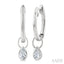 Pear Shape Bezel Set Diamond Huggie Fashion Earrings